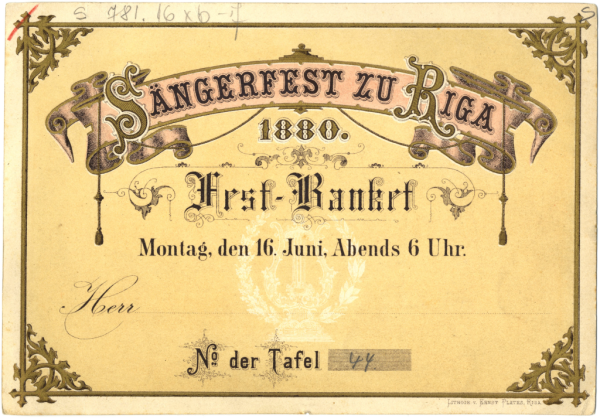 Sängerfest zu Riga 1880 : fest-halle
