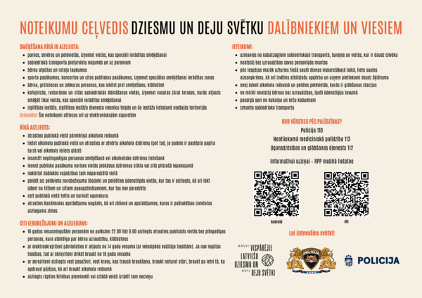 Noteikumu ceļvedis dziesmu un deju svētku dalībniekiem un viesiem : XXVII Vispārējo latviešu Dziesmu un XVII Deju svētku informatīvs materiāls