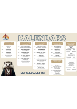 16. Latviešu dziesmu un deju svētki Kanādā : Kalendārs
