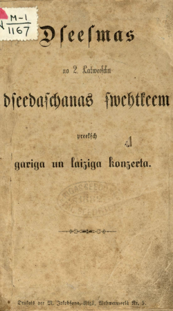 Dziesmas no 2. latviešu dziedāšanas svētkiem priekš laicīga un garīga koncerta