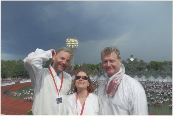 Jānis Purviņš, Māra Ķimele un Jānis Ērglis Daugavas stadionā