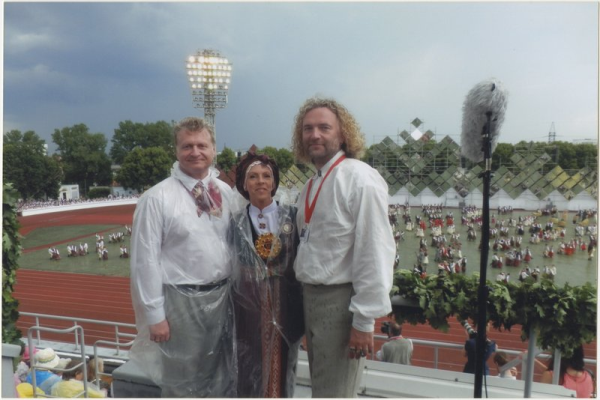 Jānis Ērglis, Iluta Mistre un Jānis Purviņš Daugavas stadionā