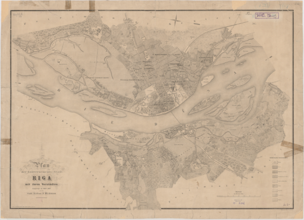 Plan der Gouvernements-Stadt Riga mit ihren Vorstädten