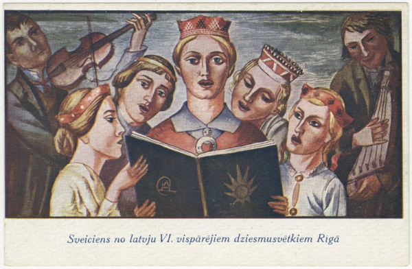 Sveiciens no latvju VI. vispārējiem dziesmusvētkiem Rīgā