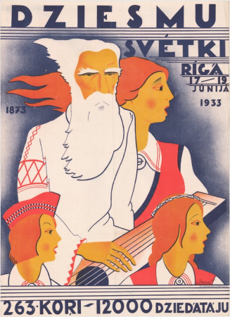 Dziesmu svētki Rīgā, 17.-19.jūnijā 1933 [attēls]. 263 koŗi, 12000 dziedātāju