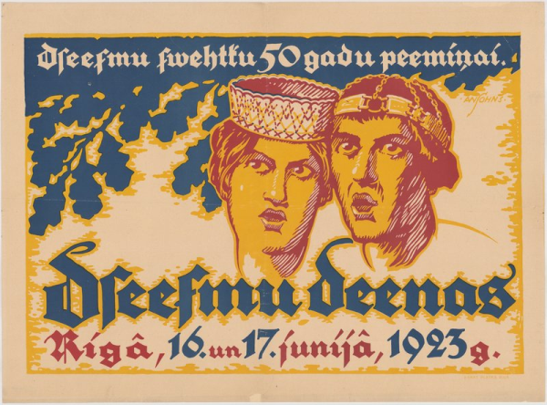 Dzeesmu deenas Rīgā, 16. un 17.junijā, 1923.g. [attēls] Dzeesmu swehtku 50 gadu peemiņai
