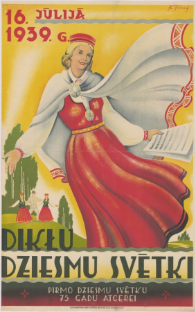 Dikļu Dziesmu svētki. Pirmo Dziesmu svētku 75 gadu atcerei. 1939.g. 16.jūlijā. [attēls]