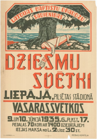 Latvijas baptistu draudžu savienības Dziesmu svētki Liepājā, Vasarassvētkos 9. un 10.jūnijā 1935.g. [attēls]