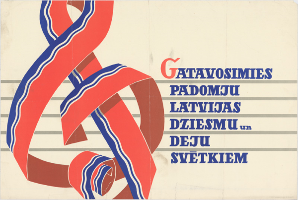 Gatavosimies Padomju Latvijas Dziesmu un deju svētkiem [attēls]