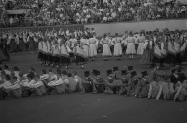 Deju kolektīvu koncerts  stadionā "Daugava" XXI Vispārējo latviešu Dziesmu un XI Deju svētku laikā