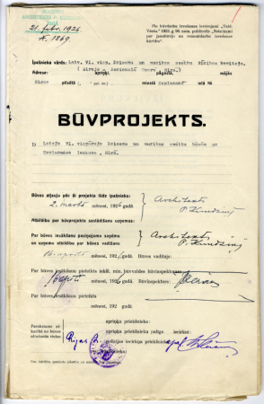 VI Vispārējo dziesmu svētku estrādes būvprojekts. Autors arhitekts P.Kundziņš