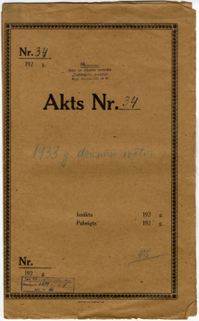 Dziedāšanas biedrības "Daina" valdes sarakste ar J.Vītolu, E.Melngaili, J.Graubiņu u.c. par viņu dziesmu ievietošanu 1933.gada dziesmu svētku jubilejas programmā