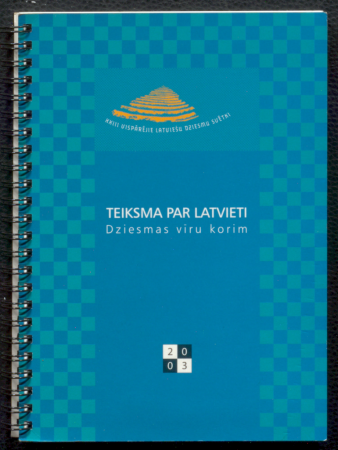 Teiksma par latvieti : noslēguma koncerts : dziesmas vīru korim /XXIII Vispārējie latviešu Dziesmu svētki