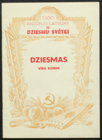 Dziesmas : vīru korim / 1950. [gada] Padomju Latvijas II dziesmu svētki