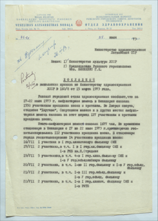 Dokumenti par 1973. gada Dziesmu svētku organizēšanu un norisi. 1. sējums