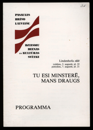 PBLA Dziesmu dienas un Kultūras svētki Minsterē 1987. g.: vadonis, avīze, programmas