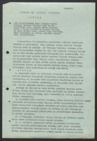 Dokumenti par 1984. g. zonālo un 1985. g. Dziesmu svētku gatavošanu un norisi