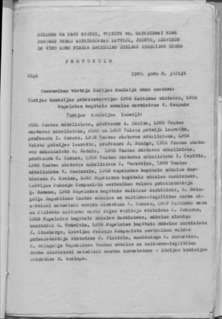 Dokumenti par 1979. g. zonālo un 1980. g. Dziesmu svētku gatavošanu un norisi