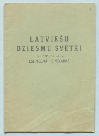 J. Liepiņa sakrātie dokumenti par latviešu dziesmu svētkiem Eslingenā
