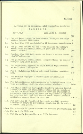 LKP CK prezidija lēmumi latviešu valodā, protokoli Nr. 4–34