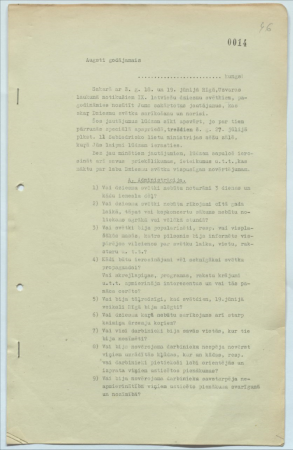 Dažādi materiāli par IX Dziesmu svētkiem u.c.