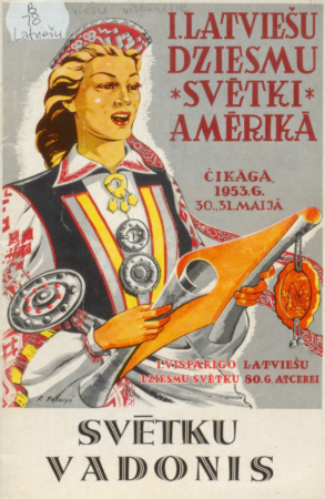 1. Latviešu dziesmu svētki Amerikā : svētku vadonis, Čikāgā, 1953. g. 30. un 31. maijā