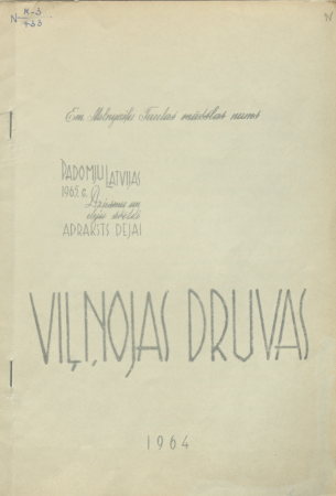 Viļņojas druva : [latviešu deja 16 meitām : apraksts dejai] /[U. Šteina horeogrāfija un apraksts ; G. Dovgjallo muzikālā apdare] ; Em. Melngaiļa Tautas mākslas nams.