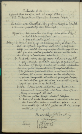 Protokols Nr.12. Saimniecības sekcijas sēde 11.maijā 1926.g.