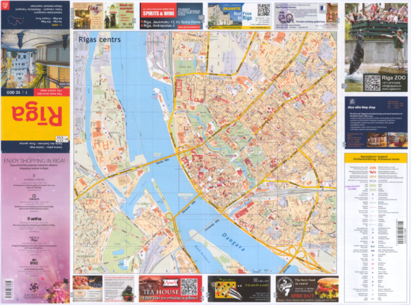 Rīga : centra plāns = centre map = Karte des Zentrums = план центра