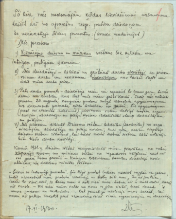 Koru prasības 7. Vispārējo latviešu dziesmu svētku Padomei