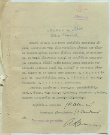 Lēmums Nr.5300 1923.g. 8.decembrī