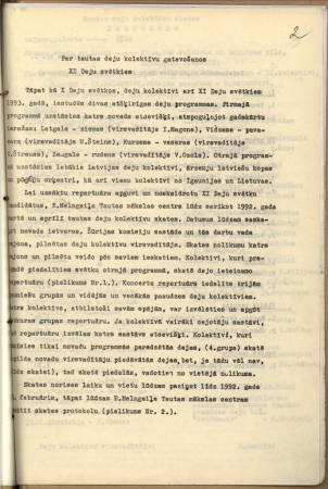 Par tautas deju kolektīvu gatavošanos XI Deju svētkiem