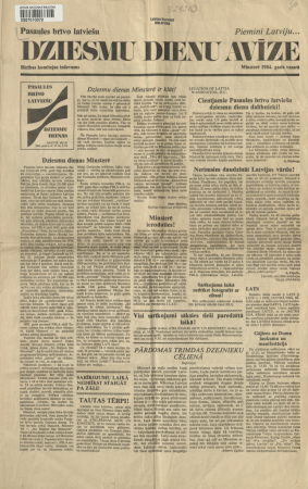 Pasaules Brīvo Latviešu Dziesmu Dienu Avīze : rīcības komitejas izdevums