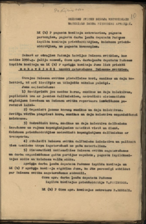 Dziesmu svētku biroja metodiskais materiāls darba pieredzes apmaiņai