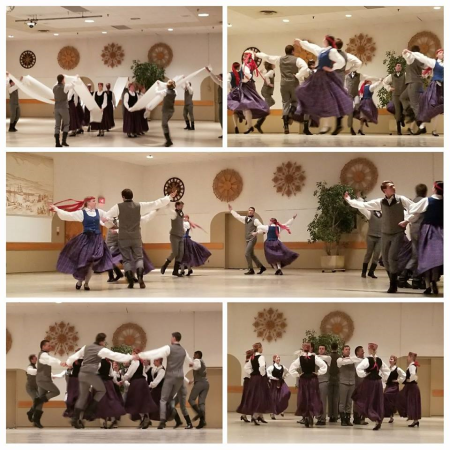 Kanādas Daugavas Vanagu deju grupa "Daugaviņa". Fotokolāža