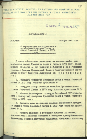 Pielikums Latvijas Komunistiskās partijas Centrālās Komitejas biroja sēžu protokoliem Nr.140–142