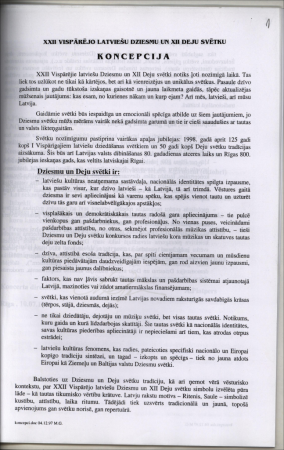 XXII Vispārējo latviešu dziesmu un XII Deju svētku koncepcija