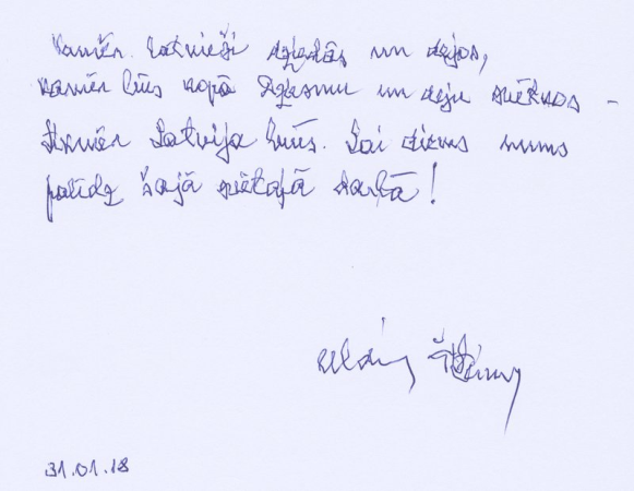 Ulda Šteina vēlējums Dziesmu un deju svētkiem