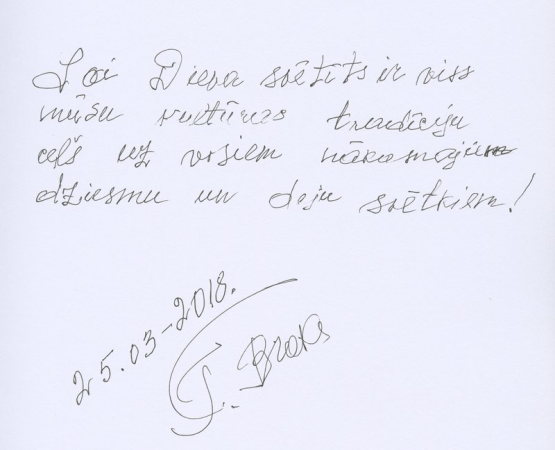 Terēzijas Brokas vēlējums Dziesmu un deju svētkiem