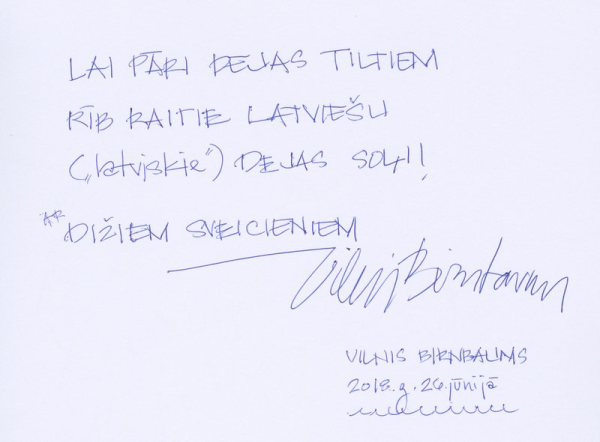 Viļņa Birnbauma vēlējums Dziesmu un deju svētkiem