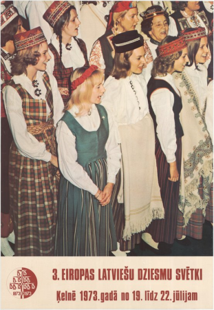 3. Eiropas latviešu dziesmu svētki [attēls] Ķelnē 1973. gadā no 19. līdz 22. jūnijam / mākslinieks nezināms.