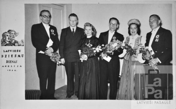 Diriģenti un solisti Anglijas latviešu Dziesmu dienās 1950. gadā