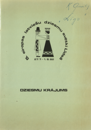 5. Eiropas latviešu dziesmu svētki Līdsā 27.7.-1.8.1982 : dziesmu krājums.