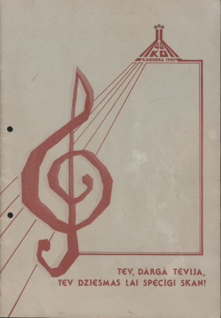 Kora dziesmu krājums : Austrālijas latviešu 40. kultūras dienas  1990.g. Kanberā