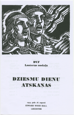 IV Anglijas latviešu dziesmu dienu atskaņas : koru koncerta programma. DVF Lesteras nodaļa, 1954.gada 28.augustā Edward wood hall Leicester