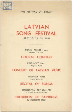 III Anglijas latviešu dziesmu dienas : Latvian Song festival July 27, 28, 29, 1951 : programma