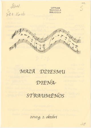 Mazā dziesmu diena Straumēnos 2010.g. 2. oktobrī : [programma]