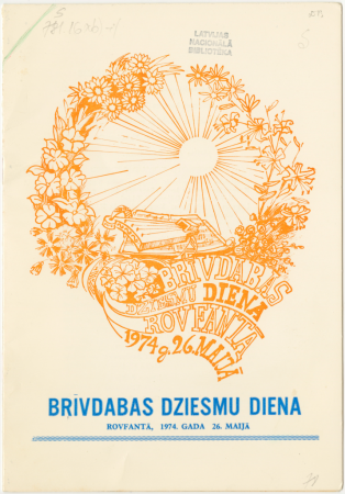Brīvdabas dziesmu diena Rovfantā, 1974. gada 26. maijā : [programma]