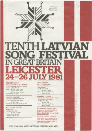 Tenth Latvian Song Festival in Great Britain Leicester 24 -26 July 1981 : [programma]