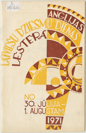 Anglijas latviešu dziesmu dienas : Lesterā, 1971. g. 30.-31. jūl. un 1. aug.: [materiāli]